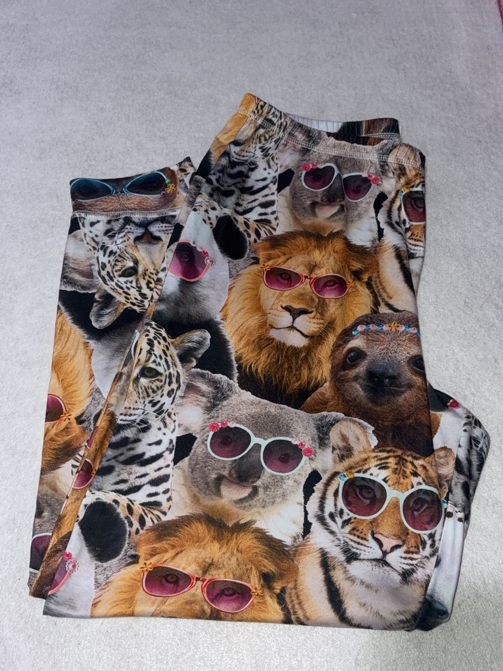 Source Unknown Women’s Pajama Pants - Multicolor Animal Sunglasses Print